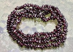 Vntg Almandine Bohemian Red Garnet Nugget Chuck Opera Length 34”Necklace