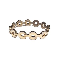 Vintage Gold Tone Chunky Open Center Round Link Chain Bracelet Retro Costume GUC