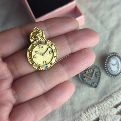 90s Y2K Clock & Watch Brooch Set Whimsigoth Fairycore Costume Jewelry
