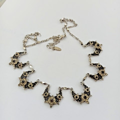VTG VCLM Necklace Black Gothic Victorian Revival Statement Cocktail Romantic Box