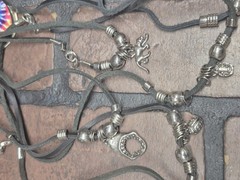 Vintage 90s Y2k Leather Charm Necklace Random Pack Of 12