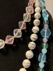 Lot of 3 Vintage Lucite/Acrylic Beaded Necklaces 17 in, 24 in, 28 in