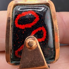 Vintage Matisse Renoir Clip On Earrings Red Copper Enamel