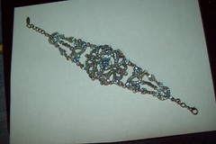 Signed VCLM Sparkling Blue AB Rhinestone Bracelet fits 7.5” to 8.5″ Gorgeous