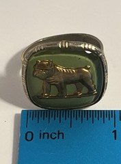 Vintage Men’s Signet Ring Intaglio Bulldog “Mack” Trucks Advertising Adjustable