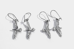2 Pair Vintage Sterling Silver Dangle Earrings | Cast Bird Design .925 | 10mm