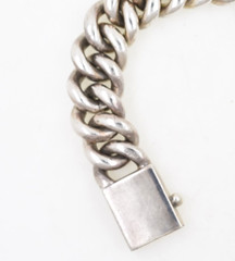 Heavy Vintage Sterling Silver Bracelet 7 ½ Inches 109 Grams