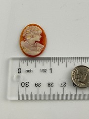 Vintage Loose Hand Carved Shell Cameo Woman Facing Right 29mm x 23mm 2.8g