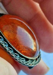 Vintage Amber brooch made in the USSR 1950-1960s jl472