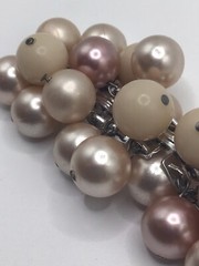 Vintage Japan Cha Cha Bracelet, Shades Creamy Beige Brown Beads