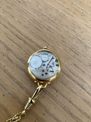 Vintage Bucherer Swiss 17-Jewel Pendant Watch, Manual Wind, Original Box & Paper