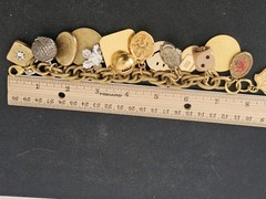 John Wind Maximal Art Bracelet Charm 15 Charms Chunky Gold Plated Vintage