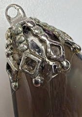 Vintage Tumbled Polished Smoky Quartz Gemstone Pendant Hand Made As Is