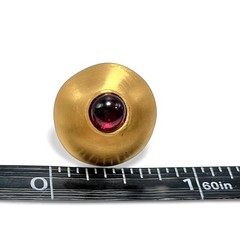 MMA Metropolitan Museum Of Art Earrings Gold Tone Metal Red Cabochon Stone 1995