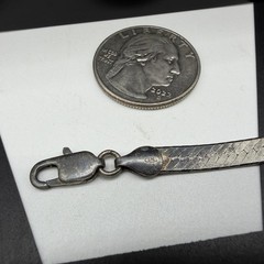 Nice Vintage Italy Sterling Silver Herringbone 5.2mm Chain 7.25″ Bracelet 6.8g