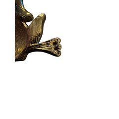 Vtg Lauren Conrad Enamel Leaping Frog Brooch Gold Tone Rhinestone Pin Signed LC