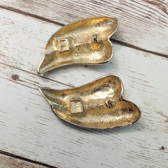 Vintage Earrings For Pierced Ears – 1 & 5/8″ Double Swish – Fair Condition