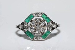 3.50Ct Art Deco Style Lab Created Diamond Anniversary 14K White Gold Finish Ring
