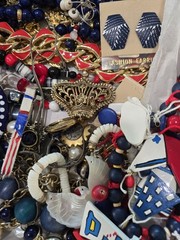 Beautiful Lot Of Estate Jewelry, Red, White & Blue, Many Signed, Matching Sets