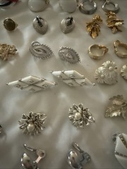 Lot of 50 Pair Vintage Costume Clip On Earrings Various Sizes & Shapes