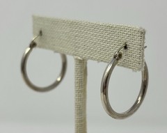 Vintage 925 Sterling Silver 2.5mm Hollow Tube Hoop Earrings 1″