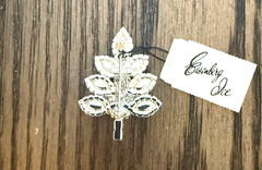 Eisenberg Ice Christmas tree pin brooch Clear Rhinestones Blue Sapphire