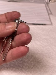 Silver And Black Dangle Pierced Earrings