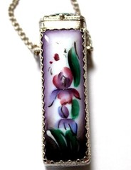 Vintage Enamel Hand Painted Russia Finift Jewelry Necklace-Locket 3 Variation#73