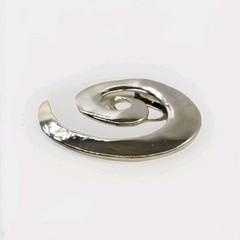M Jeny Designer Brooch Vintage 1950s 1970s Enameled Silver Tone Swirl Jewelry