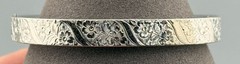 Vintage Sterling Silver Bracelet Floral Engraved Hinged Signed 17.8g