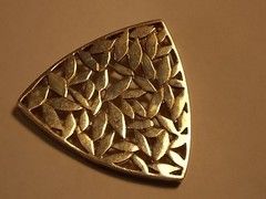British Hallmarked Sterling Silver Slide Pendant Open Triangle Leaves 11g 9g 28