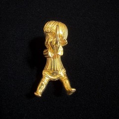 Vintage 1979 Franklin Mint “The Littest Angel” Pendant Necklace 24k Gold EP