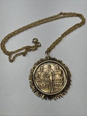 Official 1974 Illinois Medallion US Bicentennial 1776-1976 Coin Pendant 24”Chain