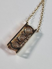 Ross Simons 925 3 CZ Stones Gold Over 925 Sterling Silver Pendant & Necklace
