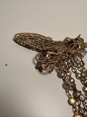 Vintage Kirks Folly Brooch Pin Jewelry Gold Star Dangle Crystal Fairy Angel Bag
