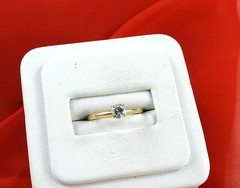 Vintage Ring Solid 14K Yellow Gold Solitaire Diamond Engagement Fine Jewelry