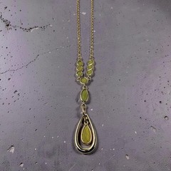 Vintage Barzel 18kt Gold Plated Gold,Green,Yellow Citrine 10″ Necklace