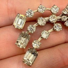 Vintage Rhinestone Brooch Silver Tone Star