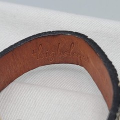 Leighelena Genuine STINGRAY Bracelet Gold tone Clasp 7″