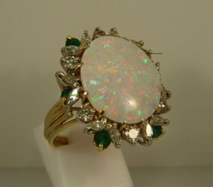 Natural Fire Opal Oval Cut Halo Engagement Ring 14K Yellow Gold Plated Silver
