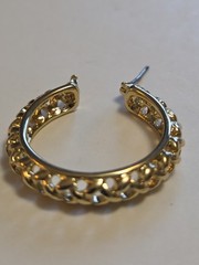 Unsigned Napier Gold-Tone Open Braided Hoop Earrings with Wire Snap Closure