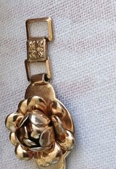 Vintage Jewelry Bracelet Lot Gold Tone Coro Sweetheart Roses Medallion Charm 7″