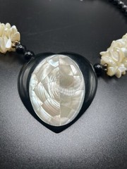Lot of 2 Vintage Necklaces~Black & White Faux Pearl, Glass, Rhinestones, Plastic