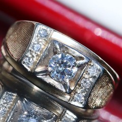 14k yellow gold ring 0.76ct diamond sz 9.25 handmade 1920’s antique 7.6gr N2389A