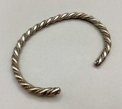 Vintage Sterling Silver Cuff Bracelet Twisted Rope Braid 6” 12 Grams