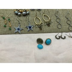 Lot of 25 Pairs Earrings Rhinestones Chandelier Enamel Dallas Cowboys Wings