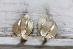 VINTAGE GIOVANNI GOLD ROSE BROOCH EARRINGS SIGNED RETRO JEWELRY