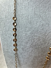 WHBM GOLD yellow y2k 1990s 2000s long Necklace Unique Stones Rhinestones chain