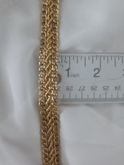 1950s Rhythm Bracelet Gold Filled Ornate 5/8″ Twisted Rope Oval Link 7.5″