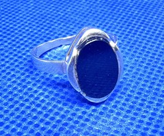A33 Vintage 925 Sterling Silver Seal Ring Size 8.0 est 1950s Black Onyx 2.9g